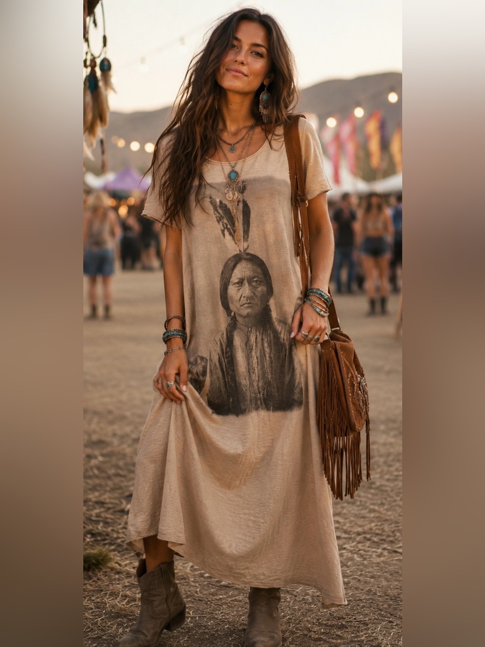 NWT Bohemian Graphic Maxi Dress by Blue Velvet